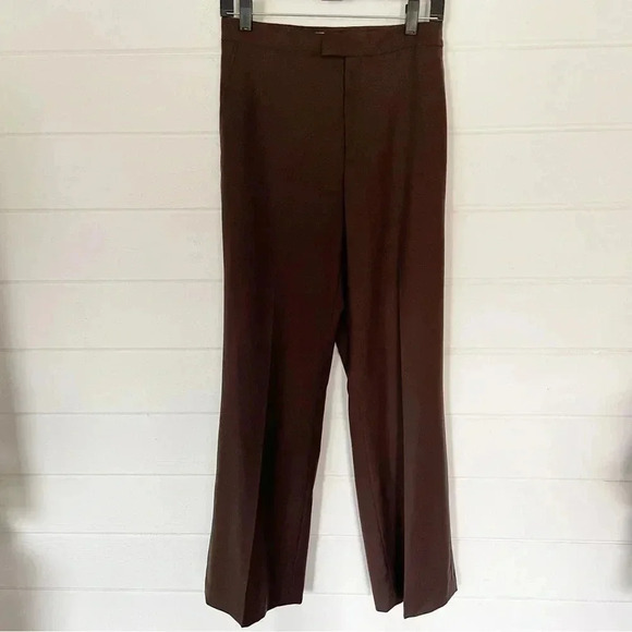 Ellen Tracy Pants - Ellen Tracy High Waist Straight Leg Brown Wool Dress Pants Size 6